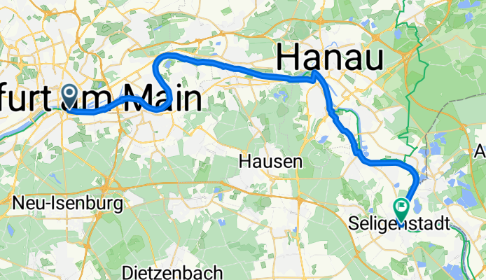 Walther-von-Cronberg-Platz, Frankfurt am Main nach Große Maingasse, Seligenstadt