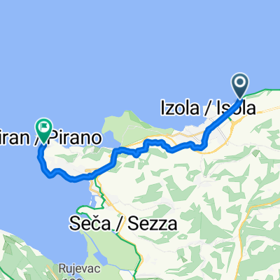 Izola, Izola nach Piran, Piran
