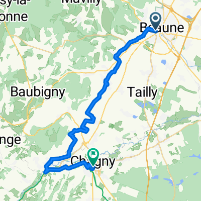 Rue du Faubourg Bretonnière, Beaune nach Rue de la Poste, Chagny