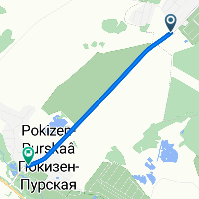 От улица Истинка деревня до Покизен-пурская улица