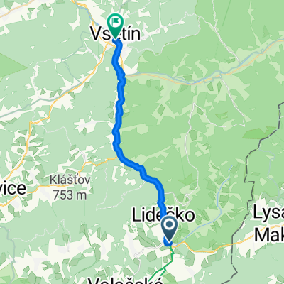 Horní Lideč, Horní Lideč až Žerotínova, Vsetín