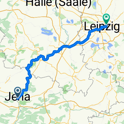 Route nach Leipzig