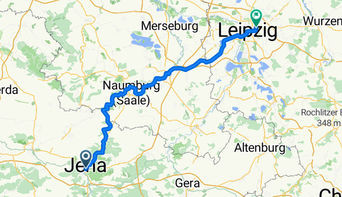 Route nach Leipzig