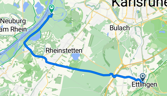 Albstraße, Ettlingen nach Karlsruhe