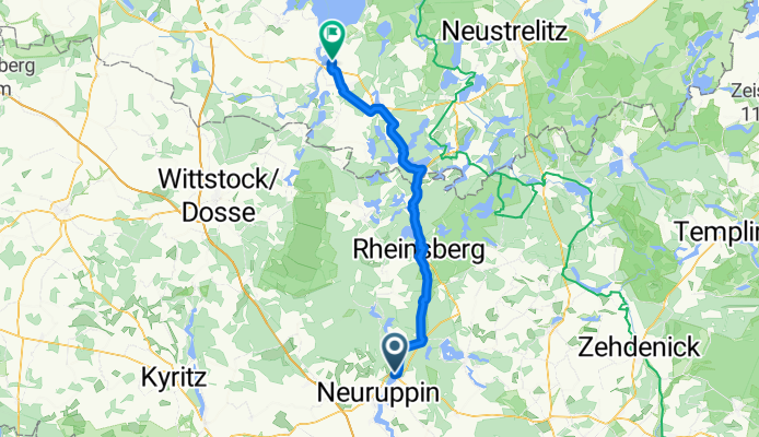 Friedrich-Engels-Straße, Neuruppin nach Fritz-Reuter-Straße, Rechlin