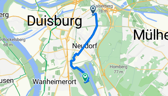 Route nach Duisburg-Mitte, Duisburg