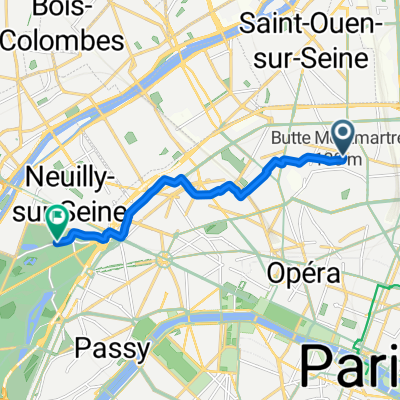 Place Jules Joffrin, Paris à Avenue du Mahatma Gandhi, Paris