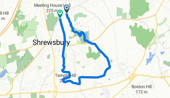 North St, Shrewsbury to Prospect St, Shrewsbury