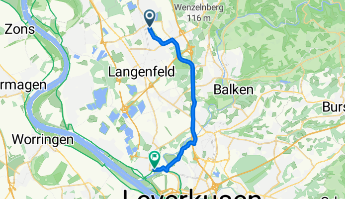 Oderstraße, Langenfeld (Rheinland) nach Wupperstraße, Leverkusen