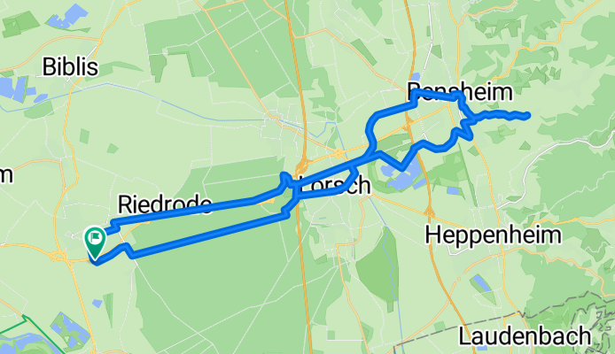 Bürstadt über Lorsch Klosterspatzen nach Zell Landgasthaus Götzinger zurück über Lorsch Klosterspatzen nach Bürstadt