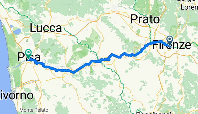 Borgo San Frediano, Firenze to Viale Galleria Antonio Gramsci, Pisa
