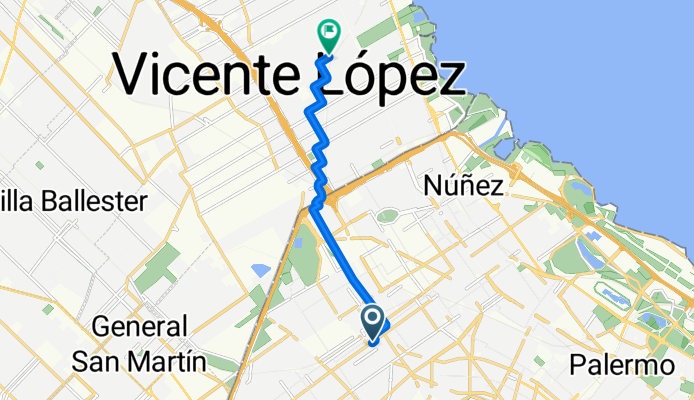 Avenida Olazábal, Buenos Aires a Carlos Villate, Vicente López