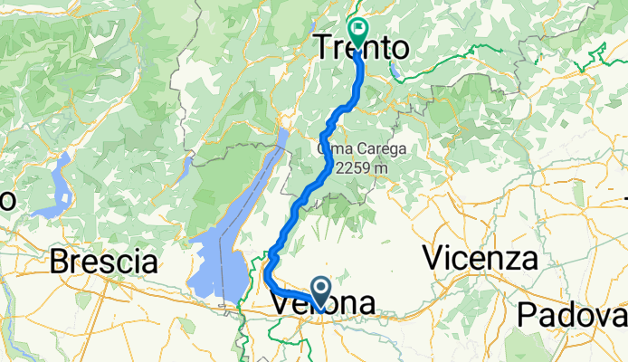 Route to Trento