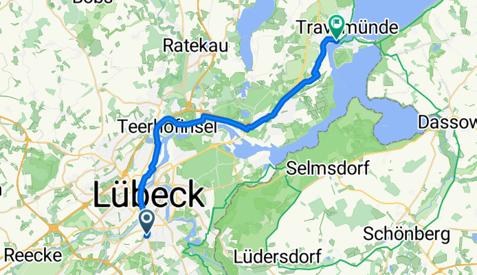 Kronsforder Allee, Lübeck nach Europäischer Fernwanderweg 9, Lübeck