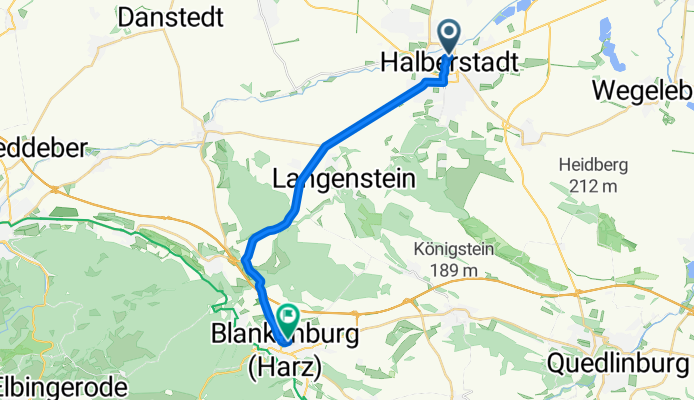 Georgenstraße, Halberstadt nach Thiestraße, Blankenburg (Harz)