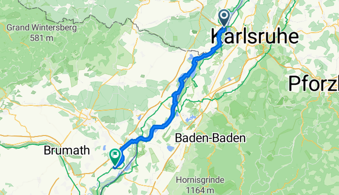 Eisenbahnstraße, Wörth am Rhein nach Route du Rhin, Gambsheim