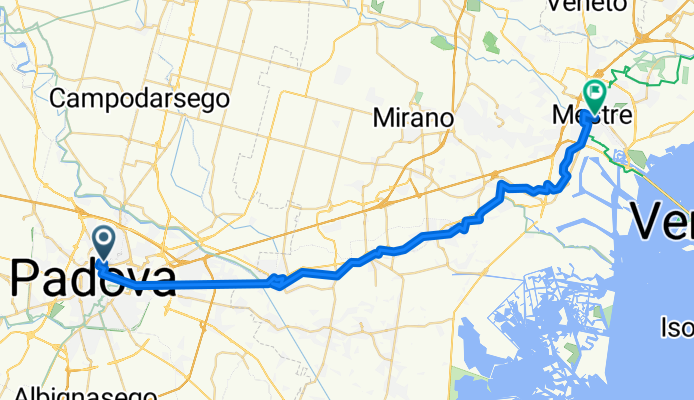 Piazzale della Stazione, Padua nach Via Antonio Lazzari, Venedig