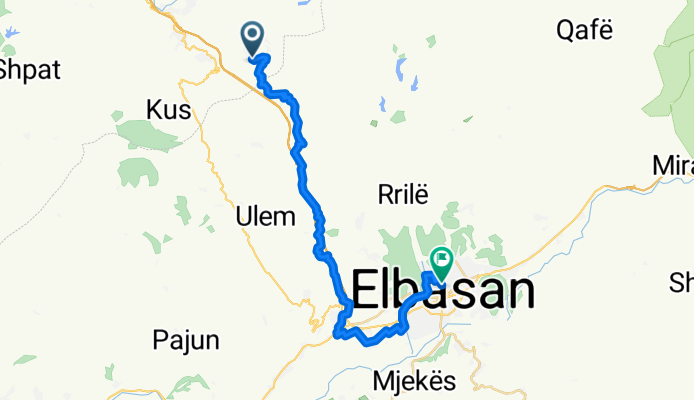 Rruga Qendra e Vjeter, Tirana to Rruga Rinia, Elbasan