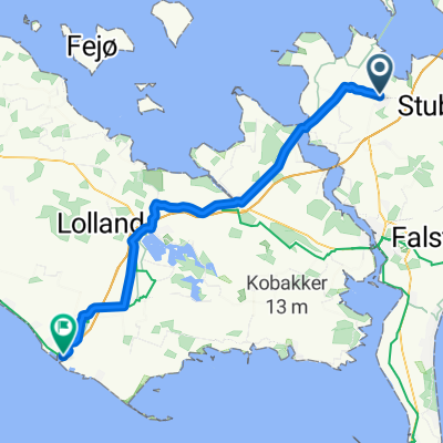 Gåbensevej, Nørre Alslev to Færgestationsvej, Rødby
