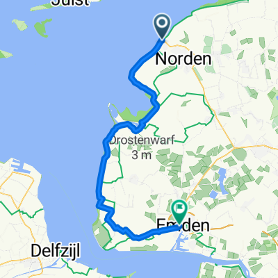 Von Norddeich am Wasser entlang nach Bahnhofsplatz, Emden