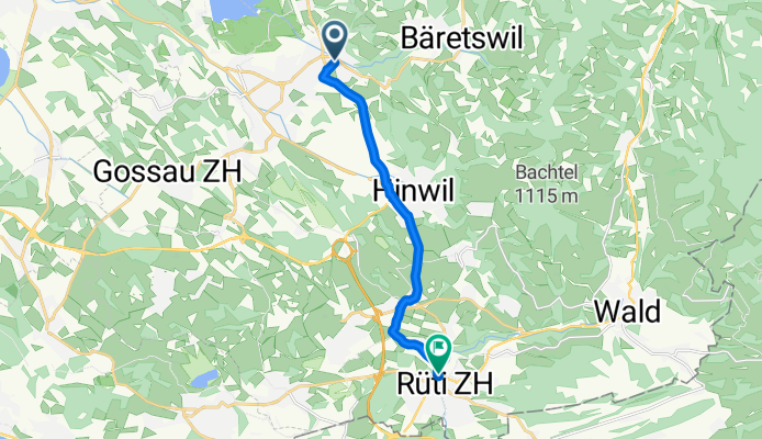 Tösstalstrasse, Wetzikon ZH nach Schlossbergstrasse, Rüti ZH