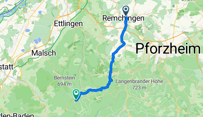 Falkenstraße, Remchingen nach Gernsbacher Straße, Bad Herrenalb