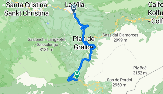 Straße Nives, Wolkenstein in Gröden nach Strada de Sela, Canazei