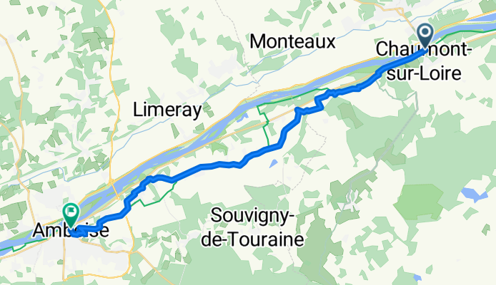 Rue du Maréchal Leclerc, Chaumont-sur-Loire naar Rue François Ier, Amboise
