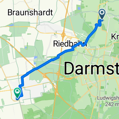 Route nach Griesheim
