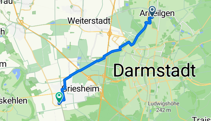 Route nach Griesheim