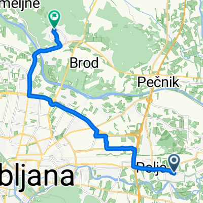 Avgustinčičeva ulica to Suhadolčanova ulica