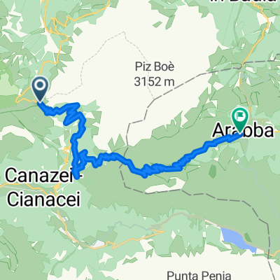 Strada de Sela, Canazei nach Via Boè Arabba, Livinallongo del Col di Lana