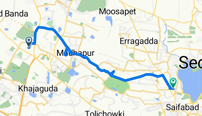 C9W5+3PG to Raj Bhavan Road 6-3-1247/A