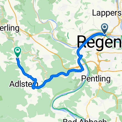 Turmweg, Nittendorf nach Donauradweg (D6), Regensburg