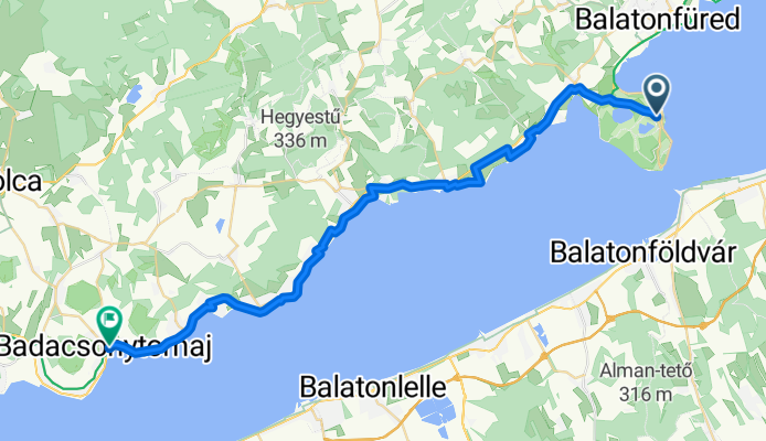 Kossuth Lajos utca, Tihany - Vasút utca, Badacsonytomaj