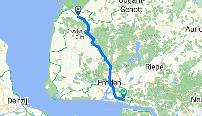 An den Darren, Krummhörn nach Leeraner Straße, Emden