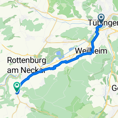 Vor dem Haagtor, Tübingen nach Hülenbäumen, Rottenburg am Neckar