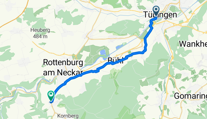 Vor dem Haagtor, Tübingen nach Hülenbäumen, Rottenburg am Neckar