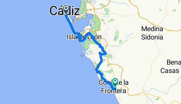 01: Cadiz – Conil de la Frontera (DEVELOPED_WITH_SIGNS) - 02: Conil de la Frontera – Facinas (DEVELOPED) - 03: Facinas – San Roque (DEVELOPED_WITH_SIGNS) - 0...