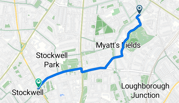 Langton Road, London to Dalyell Road, London