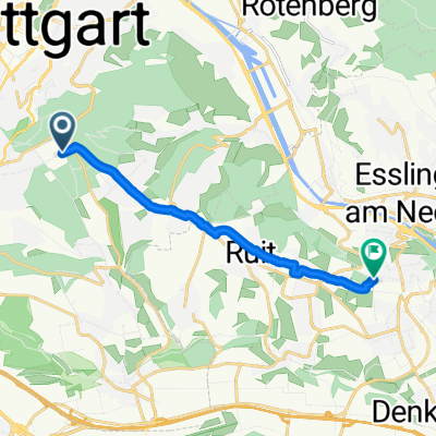 Degerloch, Stuttgart to Mutzenreisstraße, Esslingen am Neckar