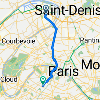 Avenue du Vieux Chemin de Saint-Denis, Gennevilliers à Rue Brancion, Paris