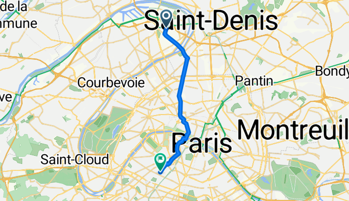 Avenue du Vieux Chemin de Saint-Denis, Gennevilliers à Rue Brancion, Paris