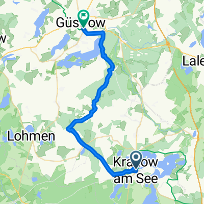 Markt, Krakow am See nach Neuwieder Weg, Güstrow