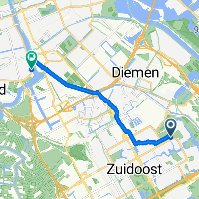 Bijlmerdreef naar Amsteldijk