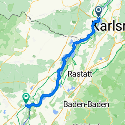 Eisenbahnstraße, Wörth am Rhein nach Rue Jacques Twinger, Drusenheim