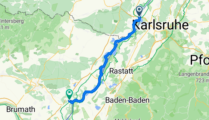 Eisenbahnstraße, Wörth am Rhein nach Rue Jacques Twinger, Drusenheim