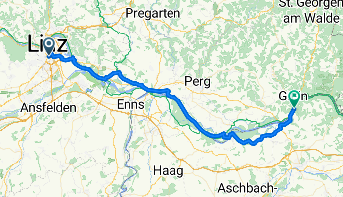 Bahnhofplatz, Linz nach Tiefenbach, Ardagger