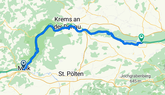 Rathausplatz, Melk nach Donaulände, Tulln an der Donau