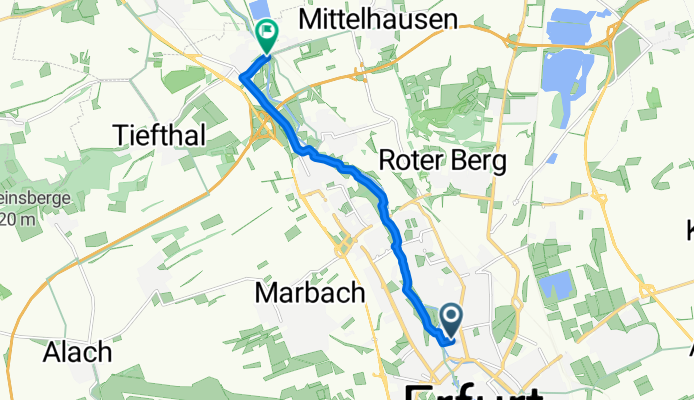 Storchmühlenweg, Erfurt nach Bahnhofsweg, Erfurt
